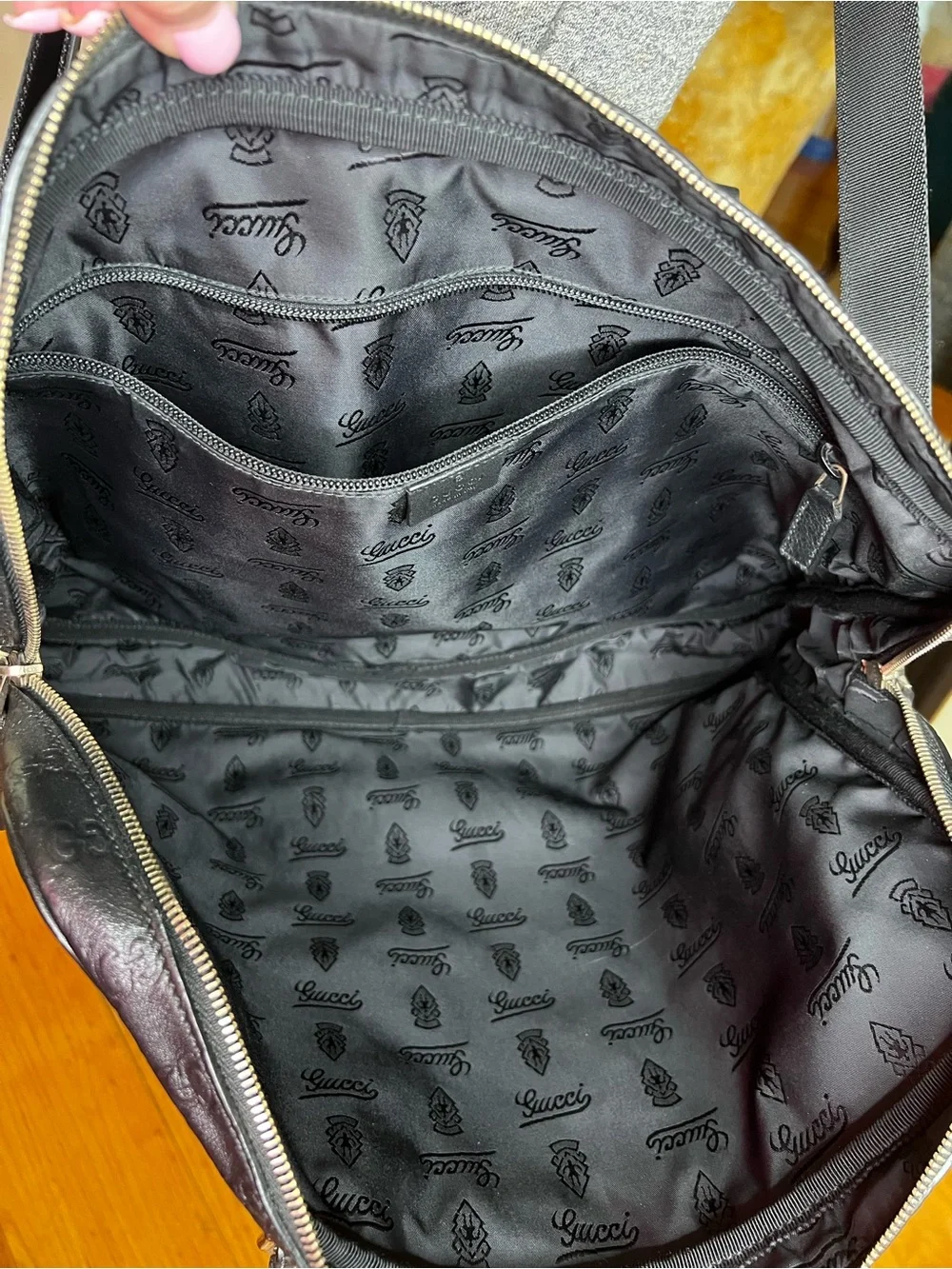 Gucci Black GG Monogram Leather Briefcase Case Bag + Entrupy COA & Dustbag